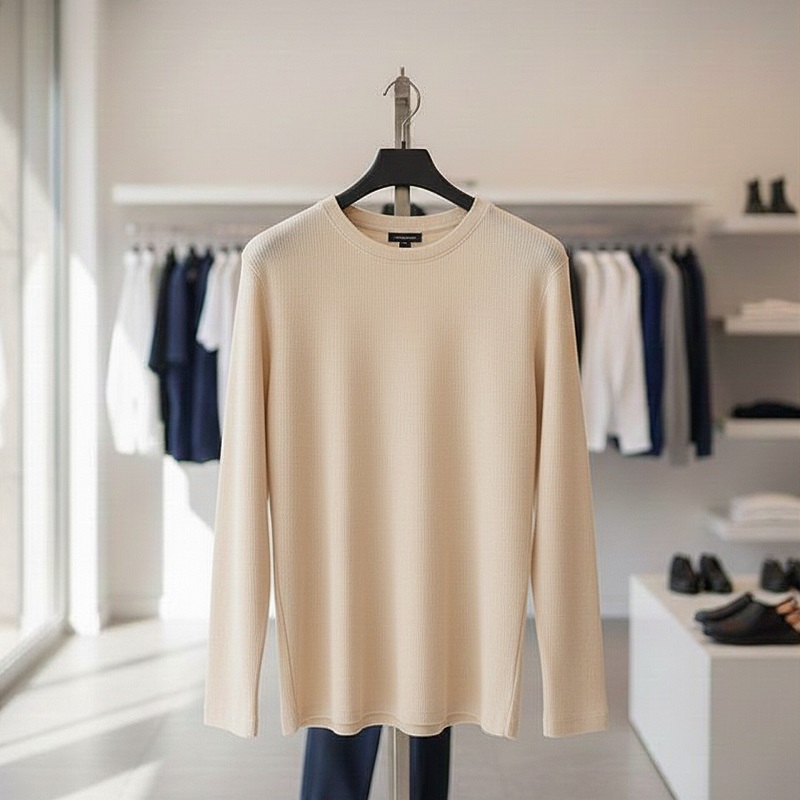 بلوز مردانه آستین بلند کرم مدل Atra