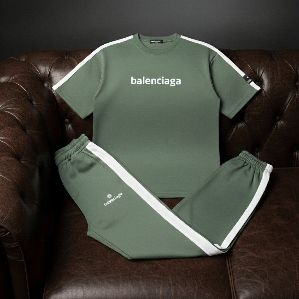 ست تیشرت و شلوار مردانه بنگال کش Balenciaga-سبز
