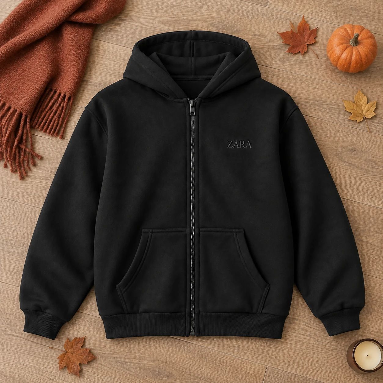 سوئیشرت کلاهدار مردانه مدل ZARA-مشکی