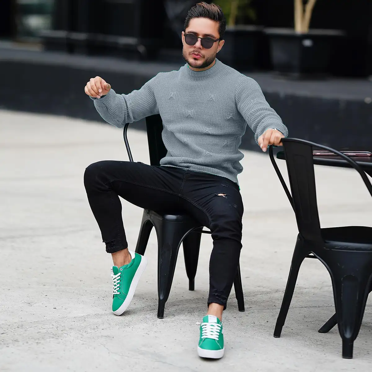 پلیور زاپ دار طوسی مردانه مدلDeta