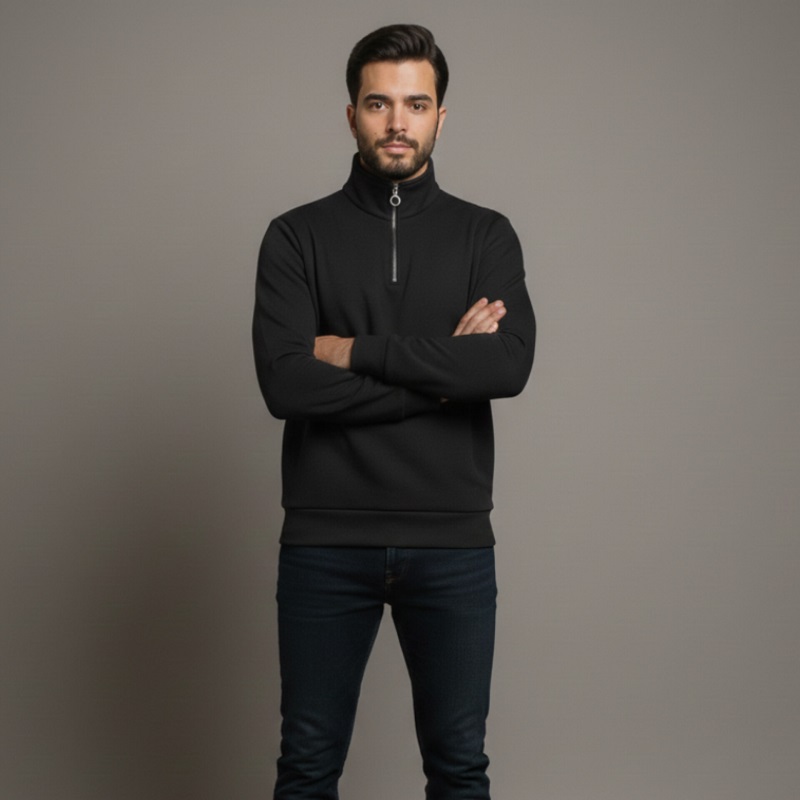 دورس مردانه نیم زیپ مدل Behbod-مشکی